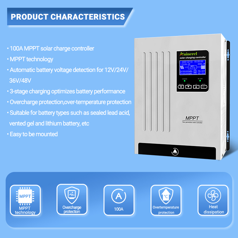 Aninerel 100A 태양광 충전 컨트롤러 및 12 - Lifepo4 Battery Pack 리뷰 및 가격
